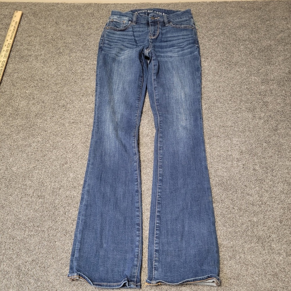 American Eagle Jeans Womens Size 2 Blue Next Level Stretch Flare Leg Denim Pant